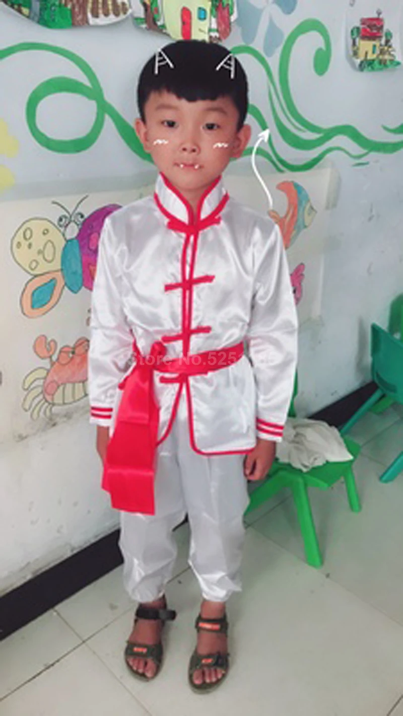 Детские единоборства, традиционный китайский Hanfu ушу кунг-фу форма, спортивный костюм Тай Чи топы, штаны Костюмы комплект Косплэй костюм