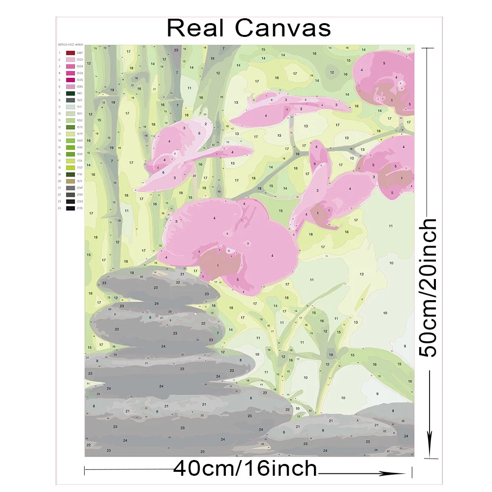 AZQSD краска по номерам Орхидея камень ручная искусственная подарок для