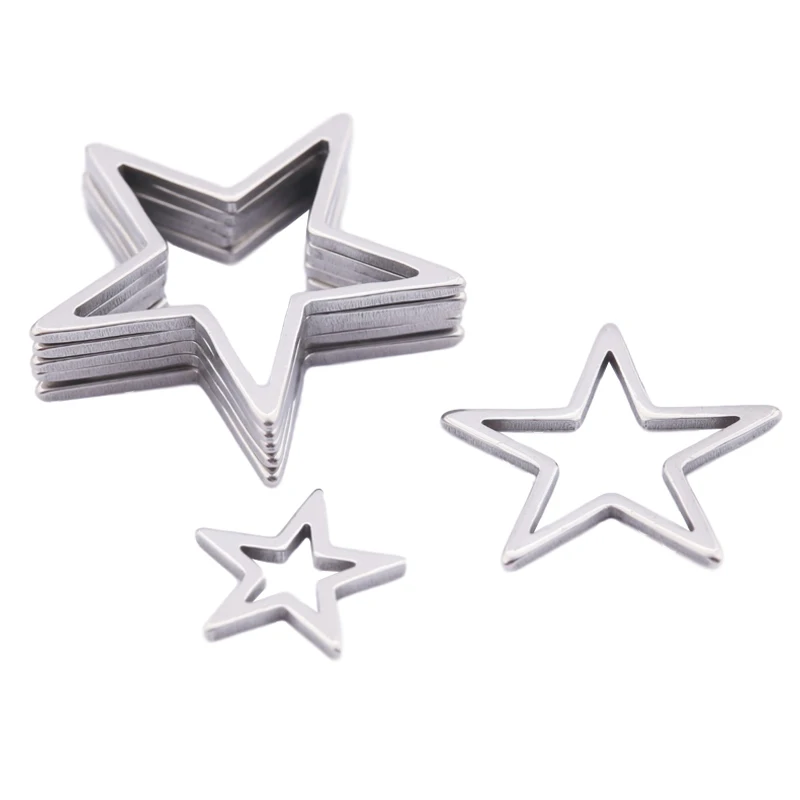Соединители из нержавеющей стали с полыми звездами 20 шт. Подвесные серьги шармы 5