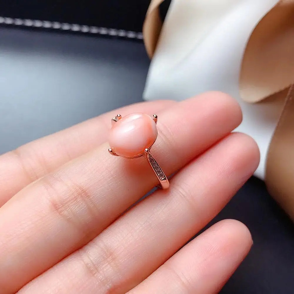 

charming precious pink coral ring 925 silver jewelry for women ring natural gem girl birthday party gift