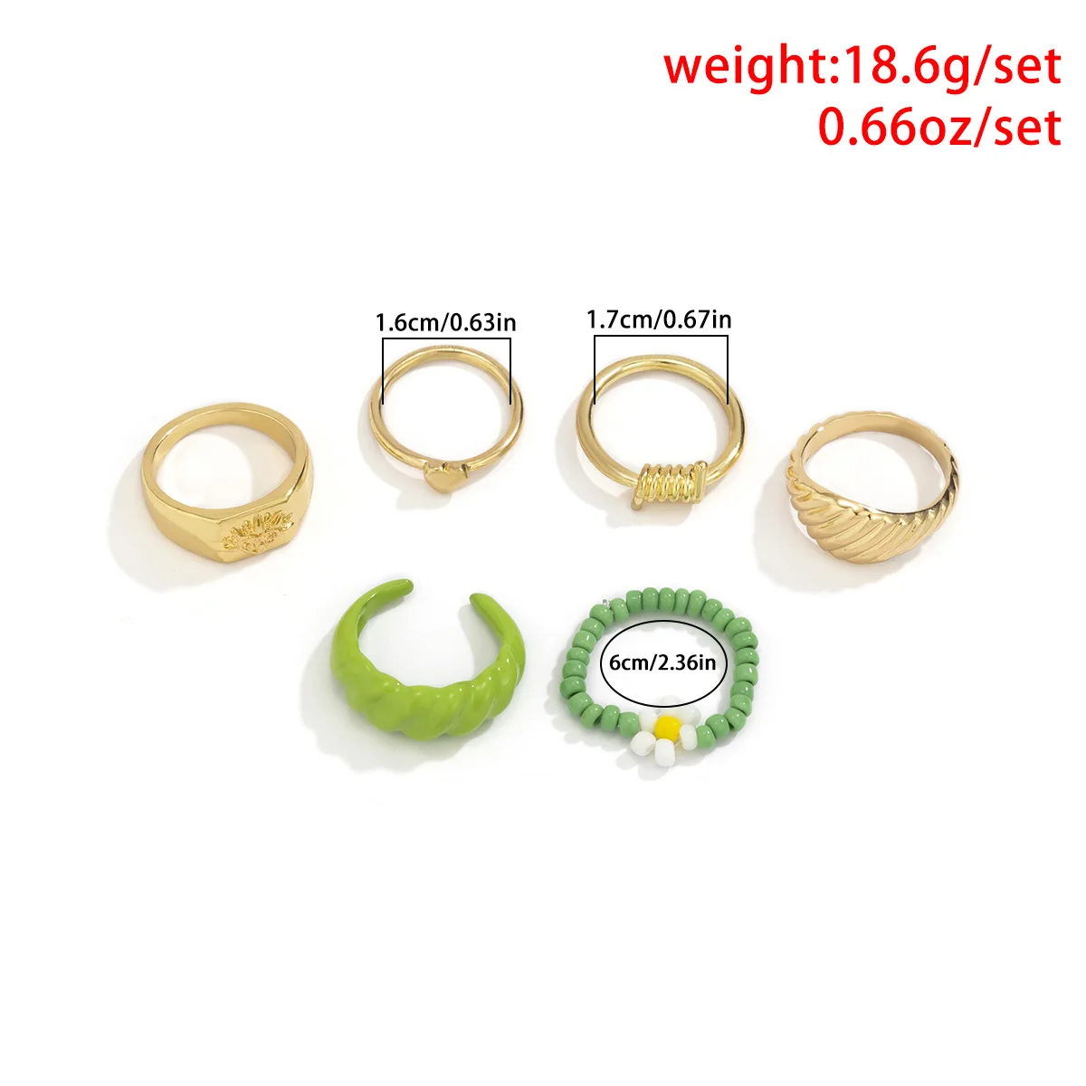 

Bohemia Rings Summer Colorful Seed Beads Flower Ring for Women Girls Heart Gold Punk Ring Jewelry Gifts Fashion Women Ring