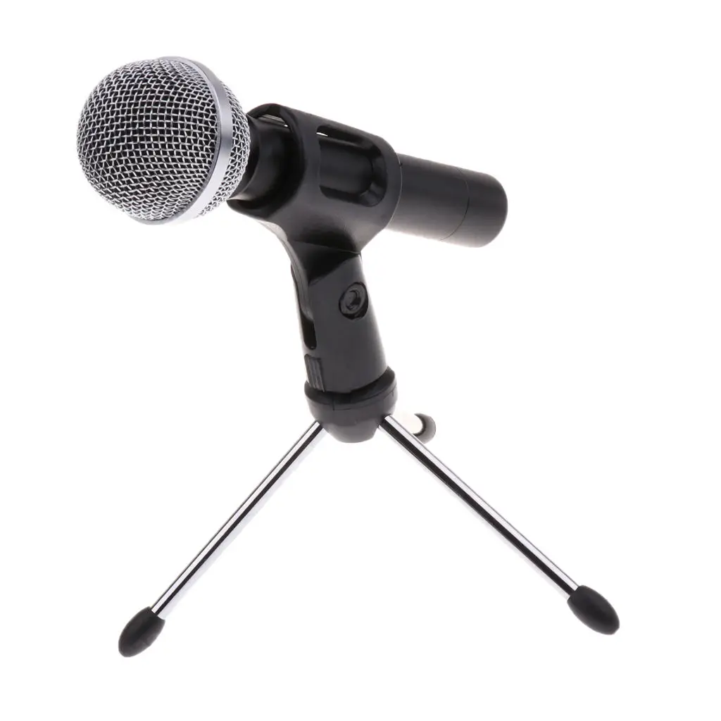 Professional Handheld Condenser Microphone with Tripod Stand Mic Clip for Moblie Phone Laptop Recording Broadcasting | Спорт и