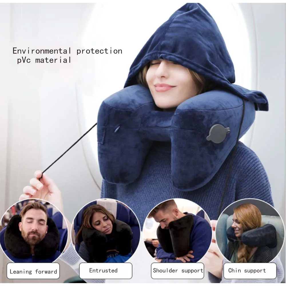 Надувные подушки U образной формы для путешествий портативная подушка шеи