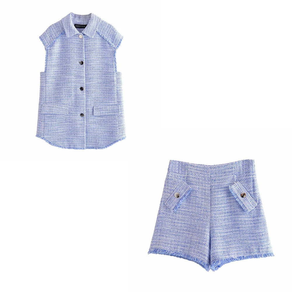 

ZREDARA 2021 European and American style summer fashion design women's rough texture casual shorts