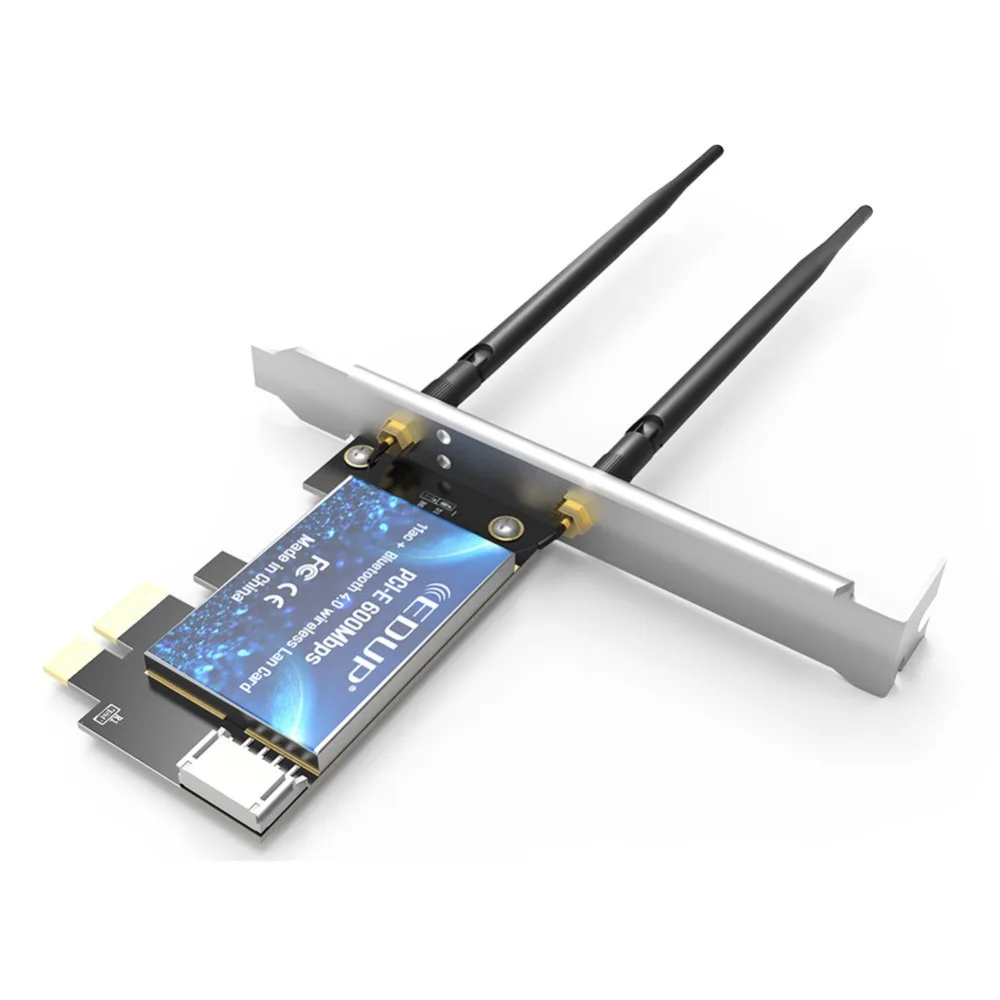 EDUP двухдиапазонный AC600 WiFi Bluetooth адаптер PCI Express 2,4 ГГц/5,8 ГГц с 2* 5DBi антенной ноутбук Wi-Fi Bluetooth сетевая карта