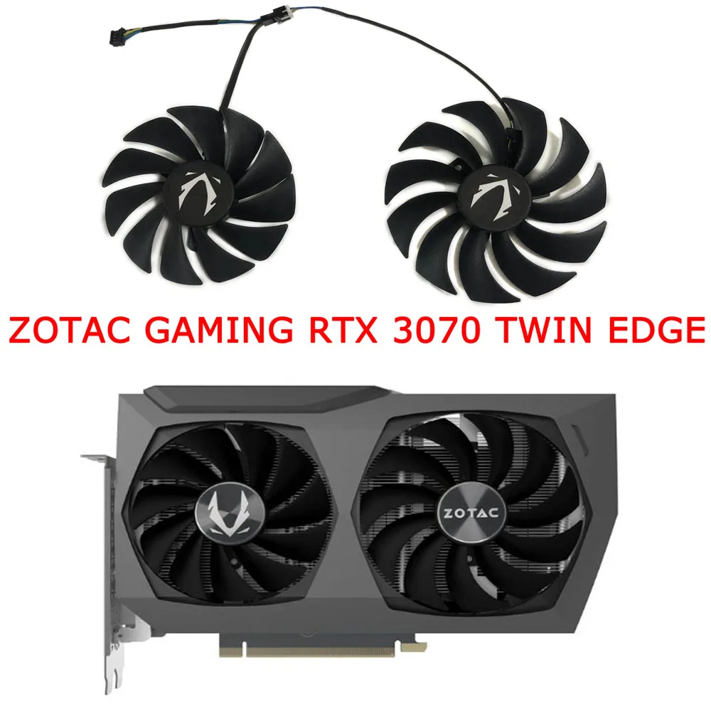 2pcs/Set ZT-A30700E-10P GPU VGA Cooler Fan For ZOTAC GAMING GeForce RTX 3070 Twin Edge,Replace CF1010U12S+CF9015H12S images - 6
