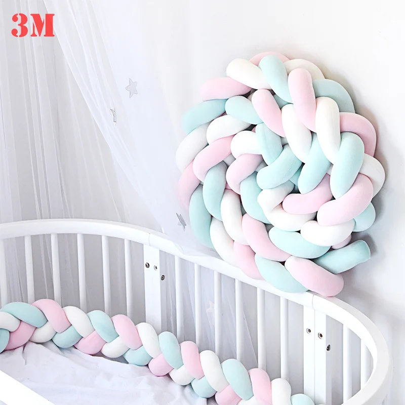 3M 5E 1 шт., 2 м/3 м, для новорожденных, детская кроватка, бампер, кровать, бампер, узел, декор для детской комнаты, для новорожденных, кровать, бампер, длинная плетеная Подушка, узел, кроватка - Цвет: 3M 5E