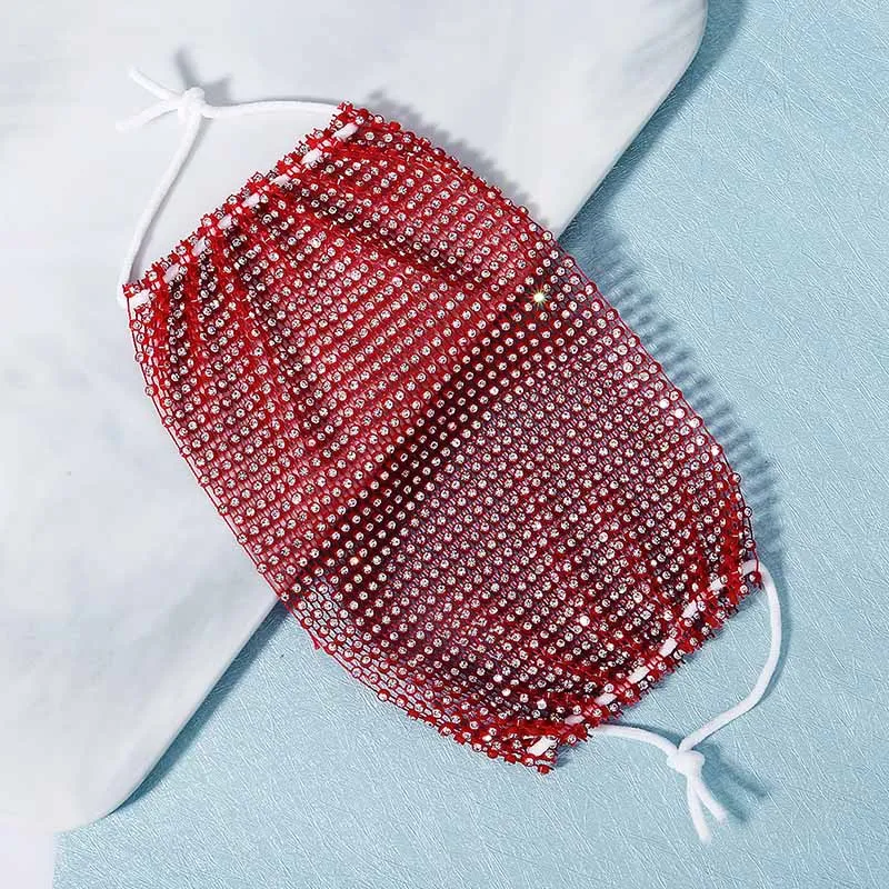 Женские регулируемые блестящие стразы с кристаллами и блестками ювелирная маска