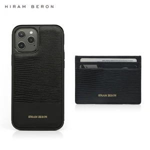 hiram beron customized gift lizard pattern leather wallet card case with a mobile phone cover for men dropship free global shipping