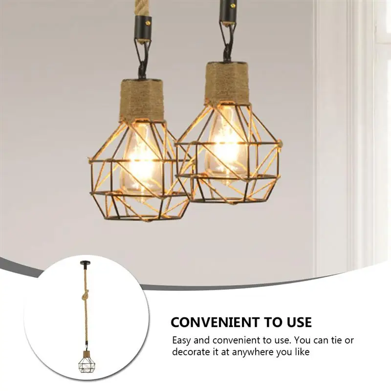 

1 Pc of Retro Light Shade Loft Chandelier Cover Hemp Rope Light Cover Restaurant Lampshade for Cafe Restaurant