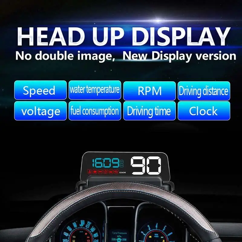 Автомобильный зеркальный проектор C500 OBD2 HUD с дисплеем цифровой скорости