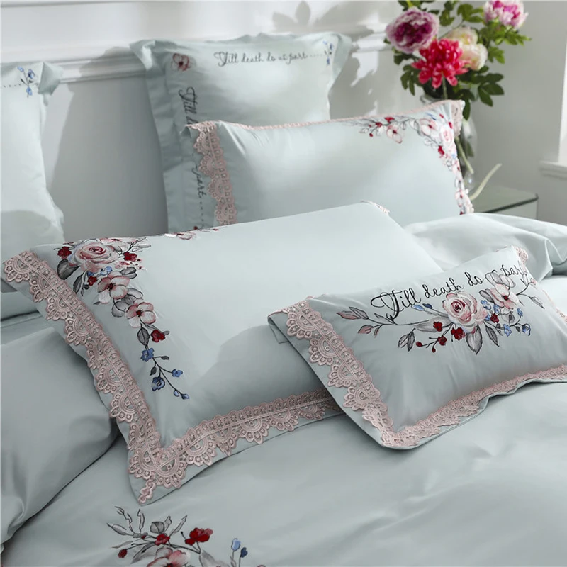 Комплект постельного белья из египетского хлопка с классической вышивкой | Дом и