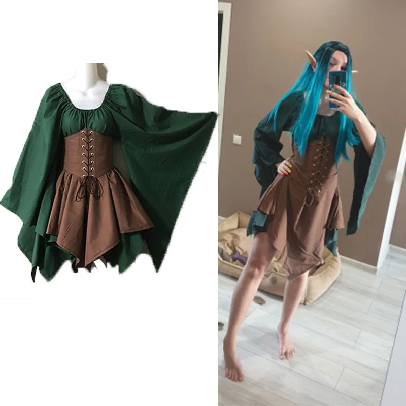 Женский костюм сказочного эльфа для косплея на Хэллоуин средневековое винтажное