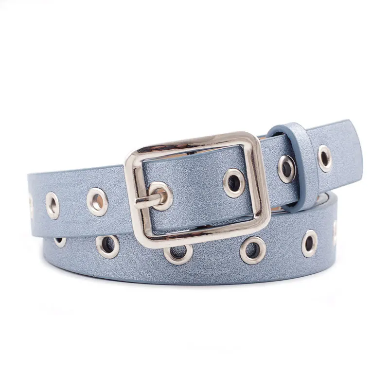 

New Faux Leather Belt lady silver pin Metal Ring Waist Strap Street Dance Decorate belts for women girl jeans