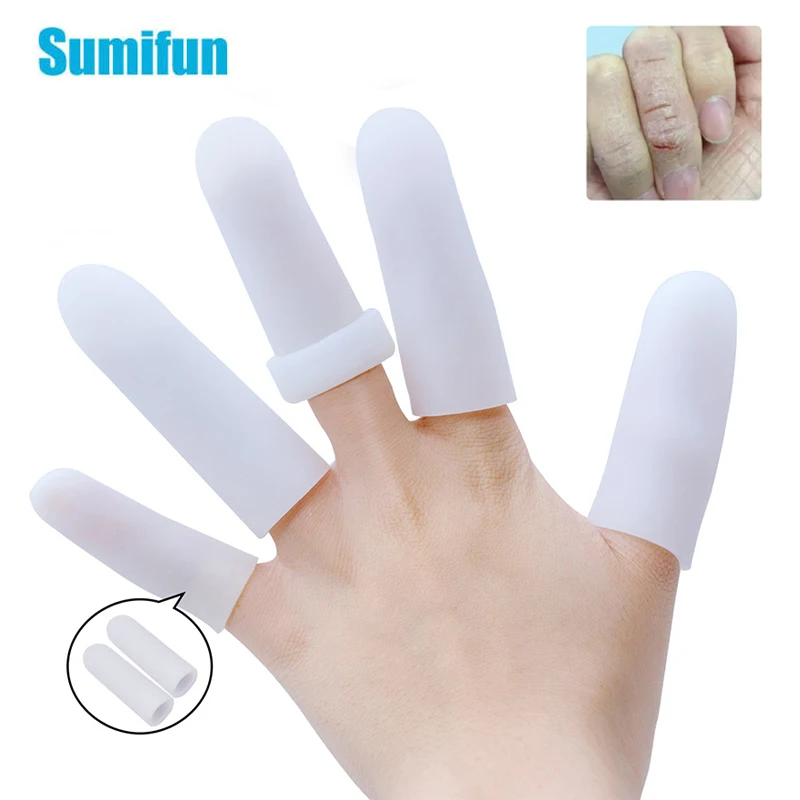 2 шт защита для пальца толстые силиконовые гелевые тюбики белый с накатанной