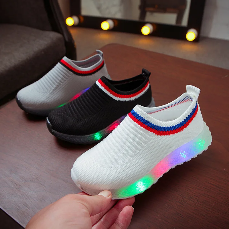 Slip On Soft Children Casual Shoes Hot Sales Glowing Kids Sneakers High Quality Classic Baby Girls Boys Toddlers Tennis enlarge