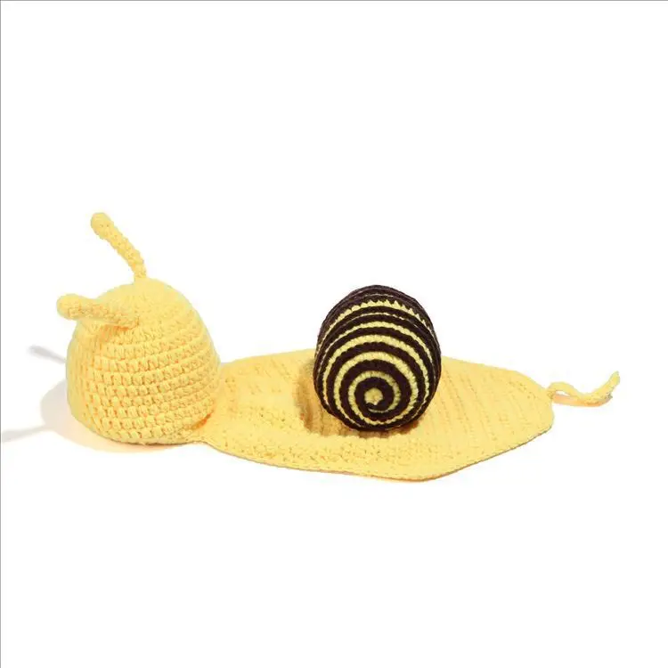 

2020 New Photography Clothing Baby Photo Hand Knitted Hat snail modelling European American Style newborn Popular 2 Colors