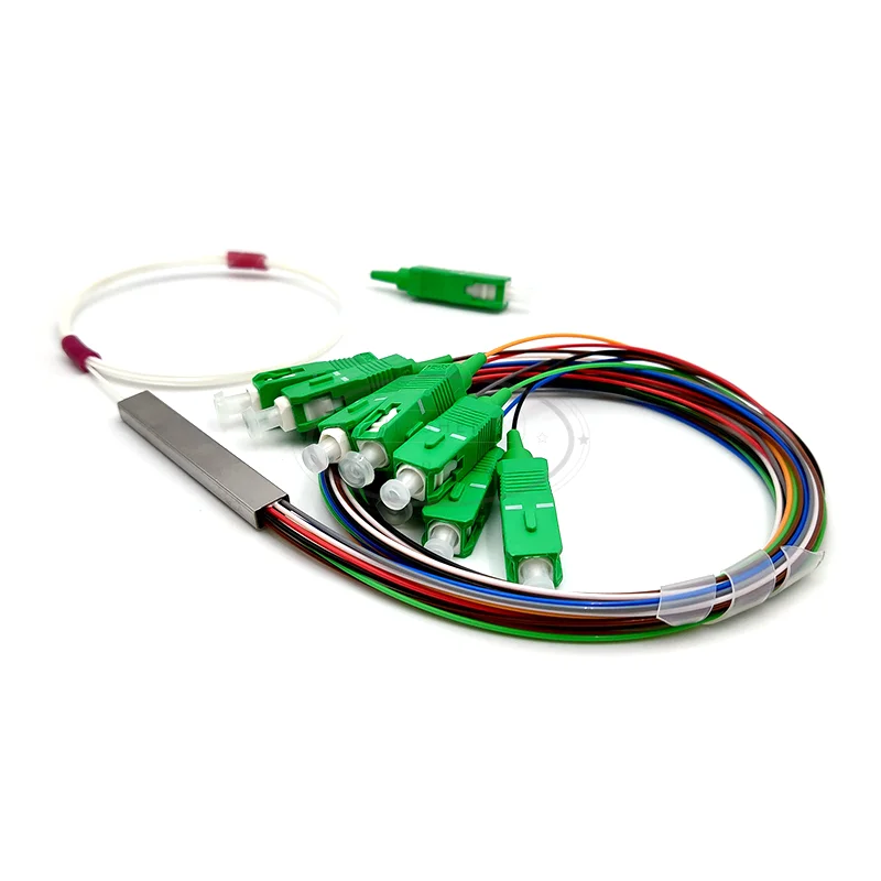 0 9 мм SM стальная труба 1x8 Mini без блока SC/APC Волоконно оптический разветвитель