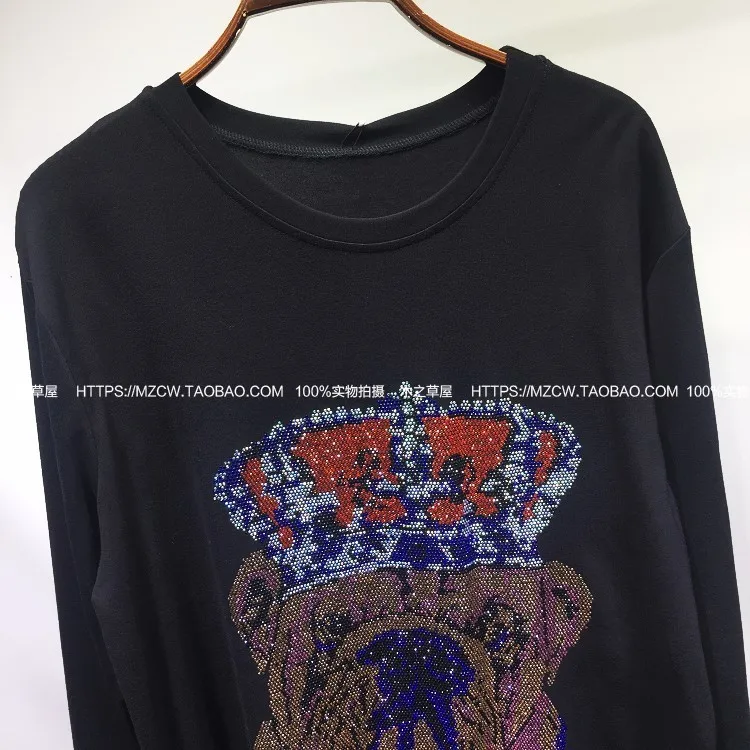 Женское платье с блестками QING MO черное круглым вырезом длиной до колена весеннее