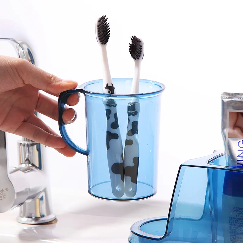 

Couple Mouthwash Cup Fashionable Simple Toothbrush Cup Household Wash Cup Handle With Cover Toothbrush Cup Set
