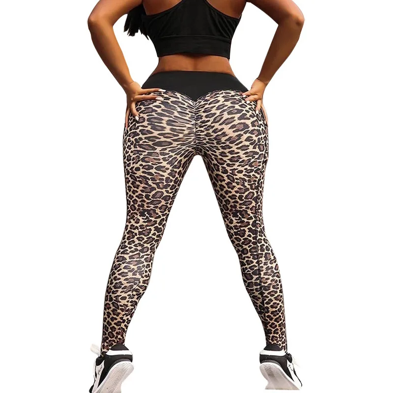 

Hip Lifting Leopard Print Yoga Pants Pencil Pants Leggings Women's Trousers high waist Casual Pants Jogger Sports pants