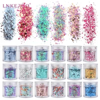 lnkerco nail glitter holographic chunky glitters nail art decorations 3d cosmetic sequins for body face hair makeup 45 boxes