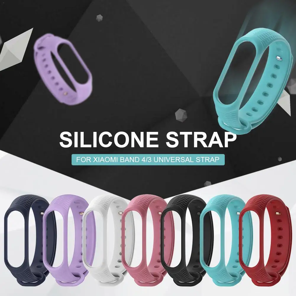 Силиконовый ремешок сменный Браслет дышащий спортивный Mi Band для Mi Band 3 4 Смарт Браслет часы ремешок аксессуары