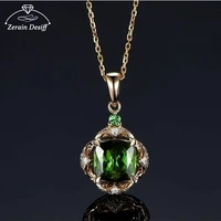 2 48 carat natural green tourmaline pendant female pendant with diamonds and colorful gemstone necklace