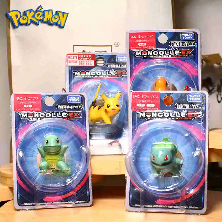 

Anime Pokemon Figures Action Figure Pikachu Squirtle Charmander Bulbasaur Collection Decoration Model Dolls Kawaii Kids Toy Gift