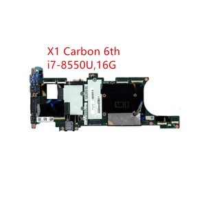 original laptop lenovo thinkpad x1 carbon 6th gen type 20kh 20kg motherboard mainboard i7 8550u 16gb ram 01yr210 free global shipping