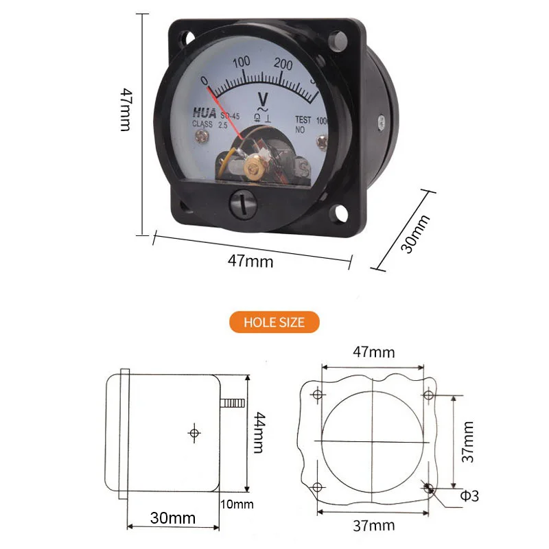 SO-45 AC Analog Voltmeter - Voltage Meter for 5V to 600V Range image 5