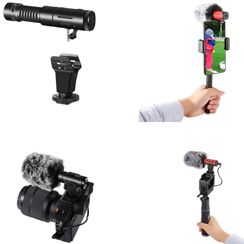 MIC-02/MIC-06/MIC-07/MIC-07 Pro 3.5mm Mobile Phone/Camera Microphone Video Recording Super-cardioid Pointing Stereo Mic 2019 |