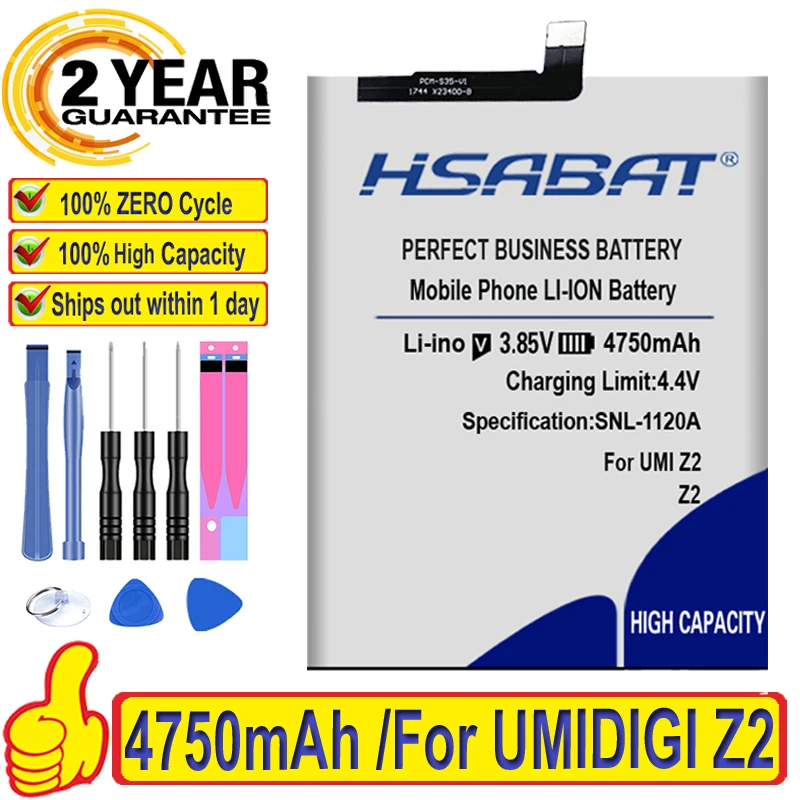 100% Оригинальный HSABAT 4750 мАч Мобильный телефон Аккумулятор для UMI UMIDIGI Z2
