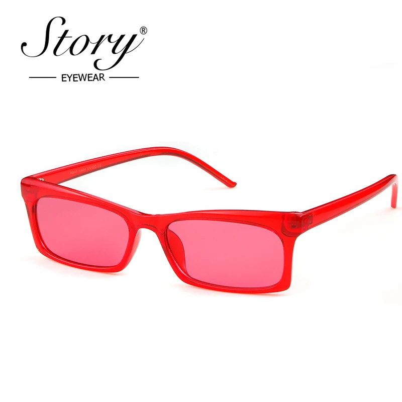 Женские квадратные солнцезащитные очки STORY красные брендовые дизайнерские