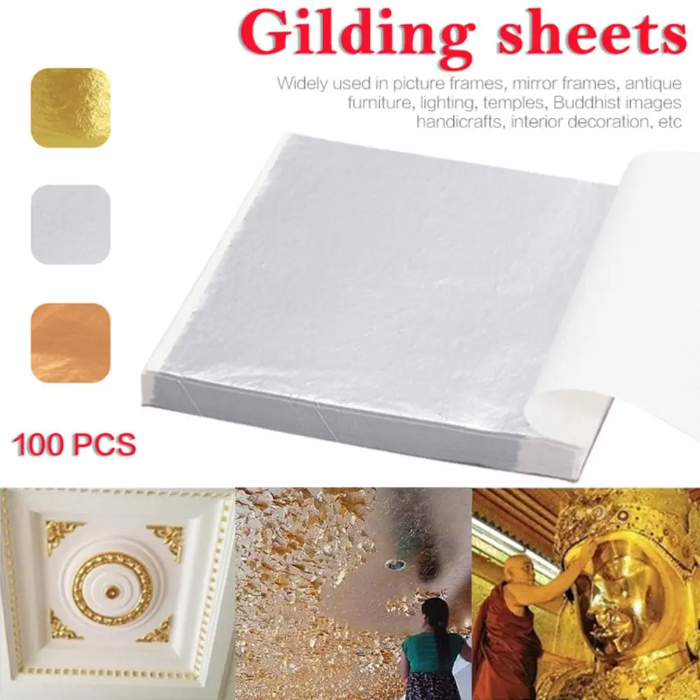 100 шт. декоративный дизайн скользящий Лист Рамка материал золотой фольги