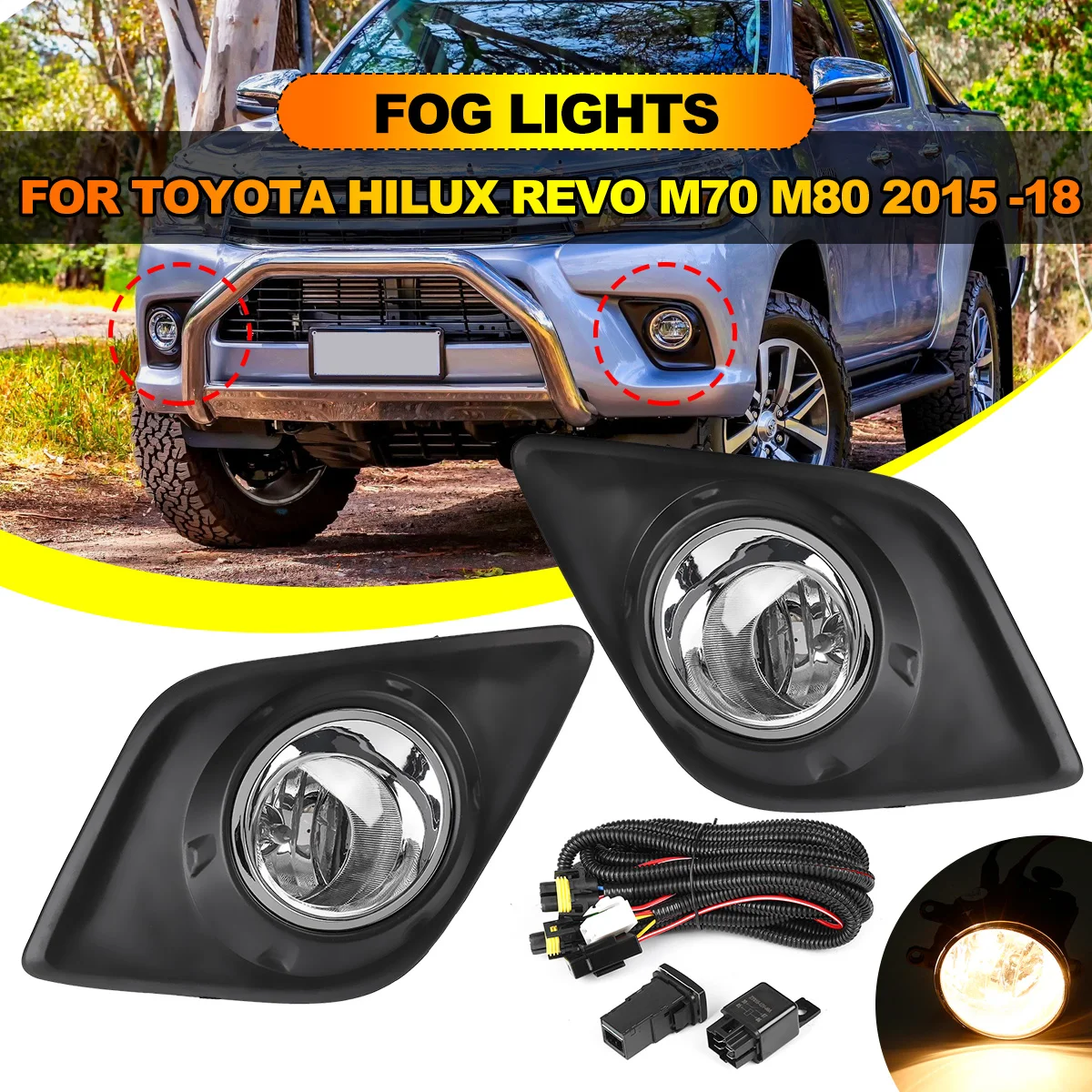 2x12V H11 галогенные переднего бампера Туман светильник лампы и страховочным