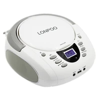 lonpoo stereo portable cd player boombox with bluetooth fm radio aux speaker lcd display cd player usb headphone boombox