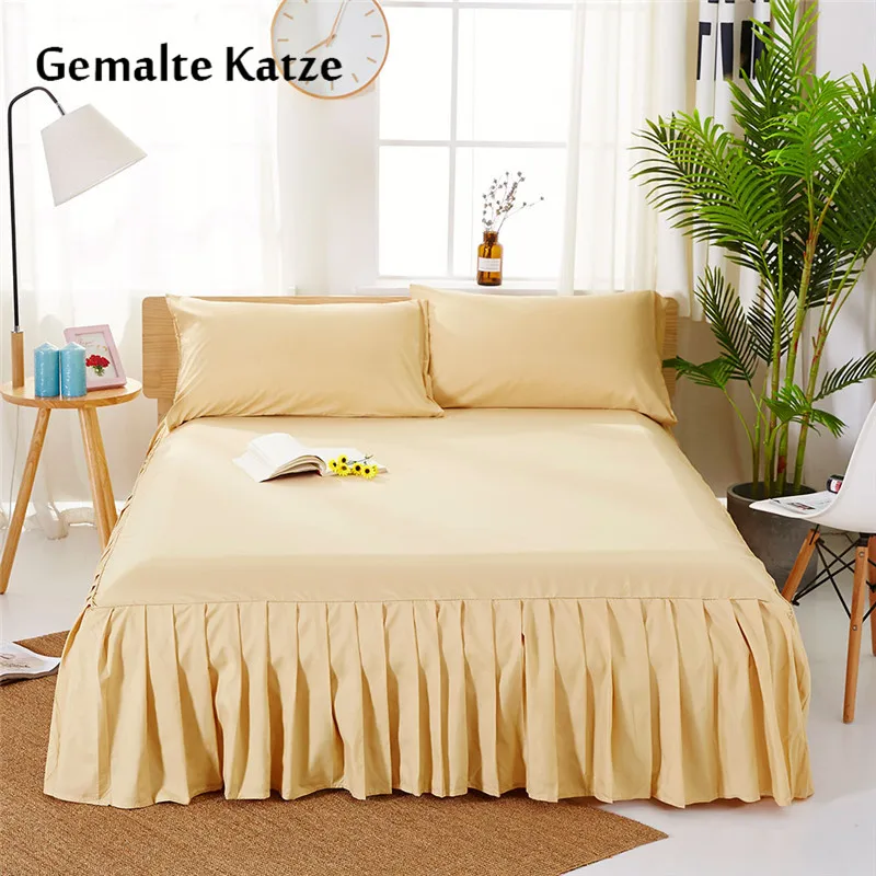 

1pc Bed Skirt with Bed Surface Matress Cover Twin /Full/ Queen/ King Size 40cm Height Home Hotel Use Grey White Blue Bed Skirts