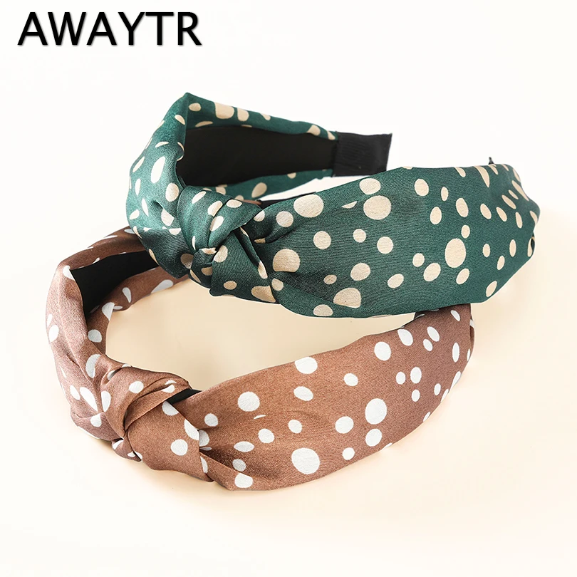 Женский обруч для волос AWAYTR тканевый в горошек аксессуар волос| |
