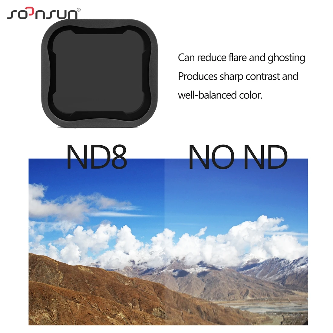 Защитный чехол SOONSUN для GoPro Hero 5/6/7 черный с креплением на корпус и фильтром