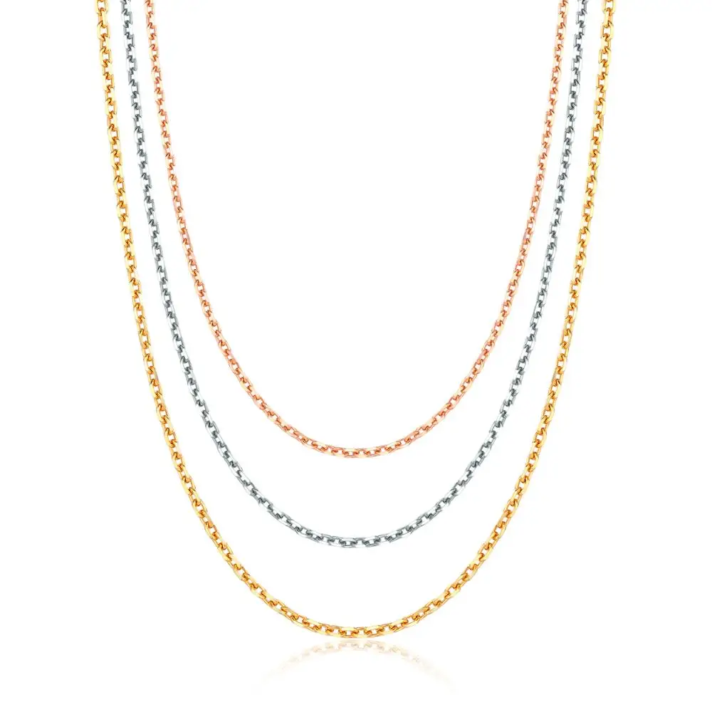 

ZOCAI White/Rose-Gold/Yellow 18K Gold necklace Rope Chain necklace 40cm-45cm X00474