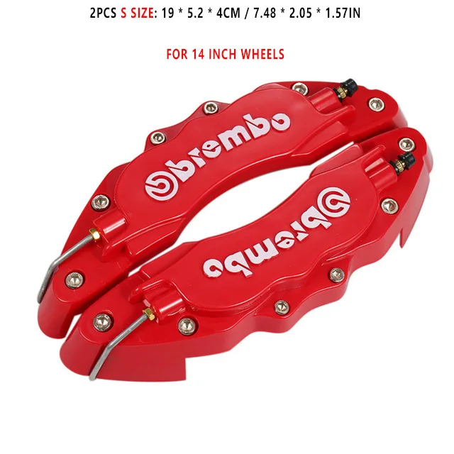 Red 2pcs S 2/4 шт. Тормозной суппорт Обложки Высокое качество ABS Пластик грузовик 3D красный полезный Универсальный дисковые передние и задние авто комплект красный стоп-сигнал - Цвет: Red 2pcs S