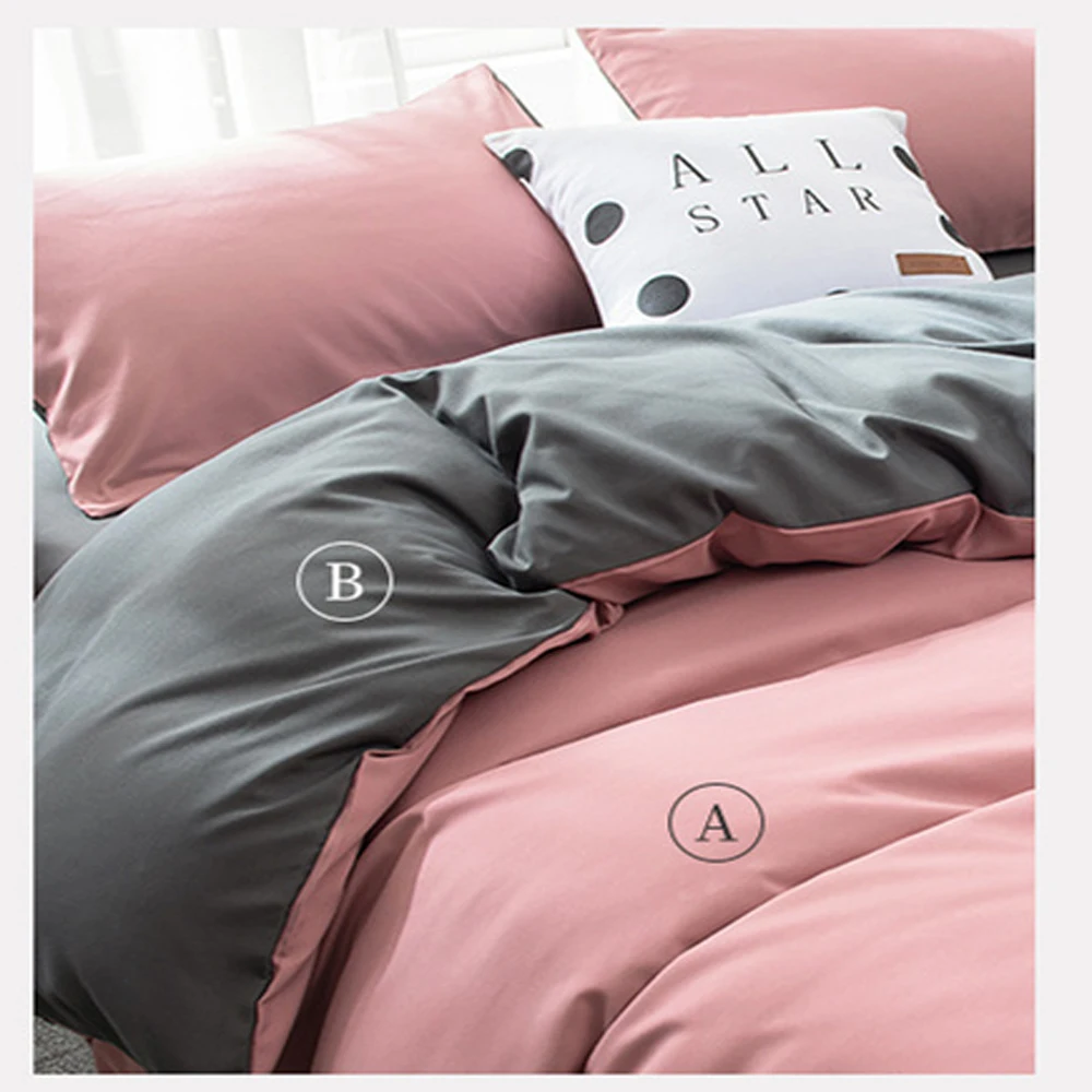 Home Textile 4pcs Bedding Set With Double Sided Cotton Quilt Cover 1pc Pillowcase 2pcs | Дом и сад