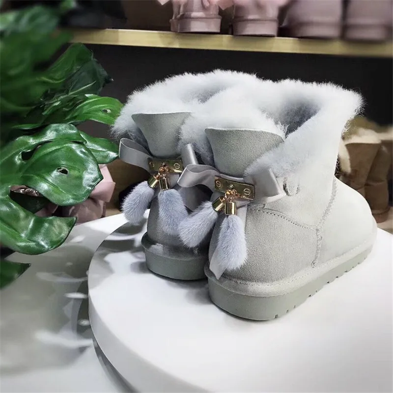 Одежда высшего качества Женские зимние ботинки из натуральной овечьей 2020