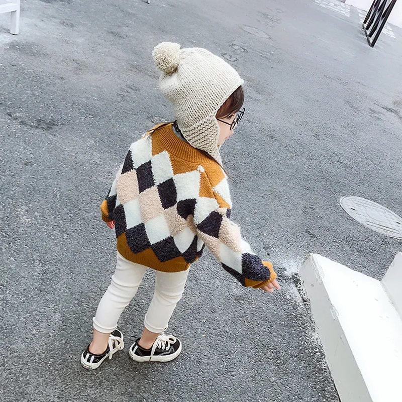 New Winter Baby Hat Pompom Cotton Knitted Cap for Girls Boys Infant Bonnet Kids Accessories 6 Colors | Детская одежда и обувь