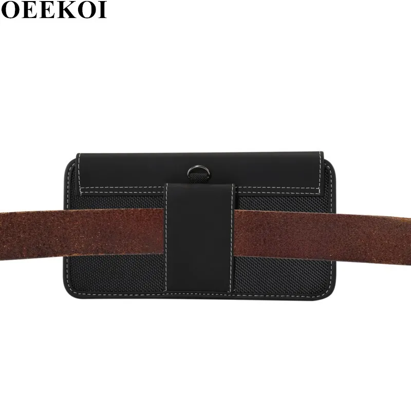 Универсальный прочный Чехол OEEKOI из ткани Оксфорд с зажимом для ремня Moto G6 Z 2018 Z2