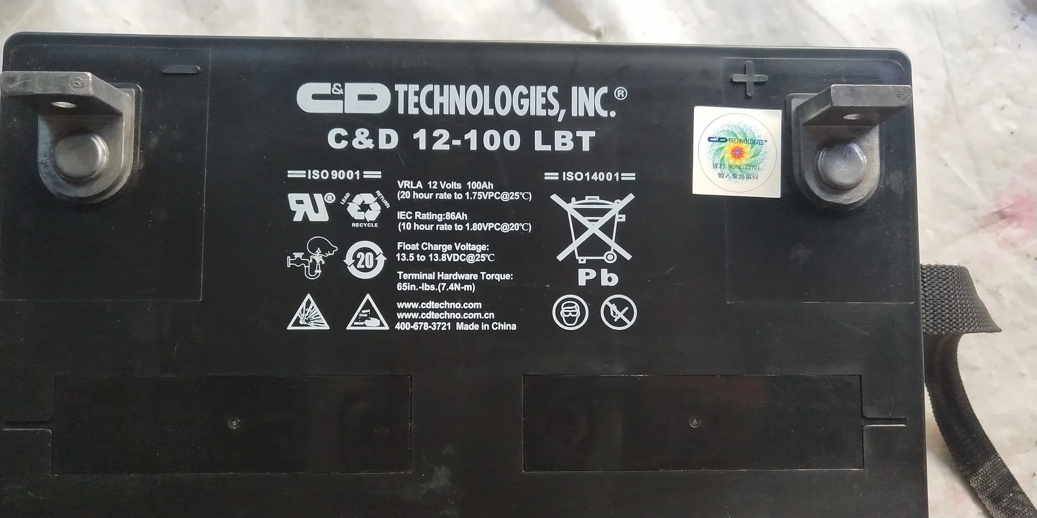 

C & D C & D 12-100LBT Hercules Storage Pool 12V100AH Solar Ups Dedicated Battery