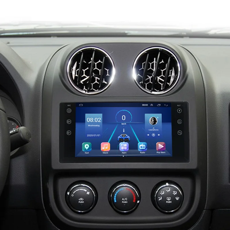 Автомобильное радио-мультимедиа с видеопроигрывателем Android 10 для Jeep Cherokee Compass Commander Wrangler 300C Dodge Caliber Liberty 2008 - 2011 и выше.