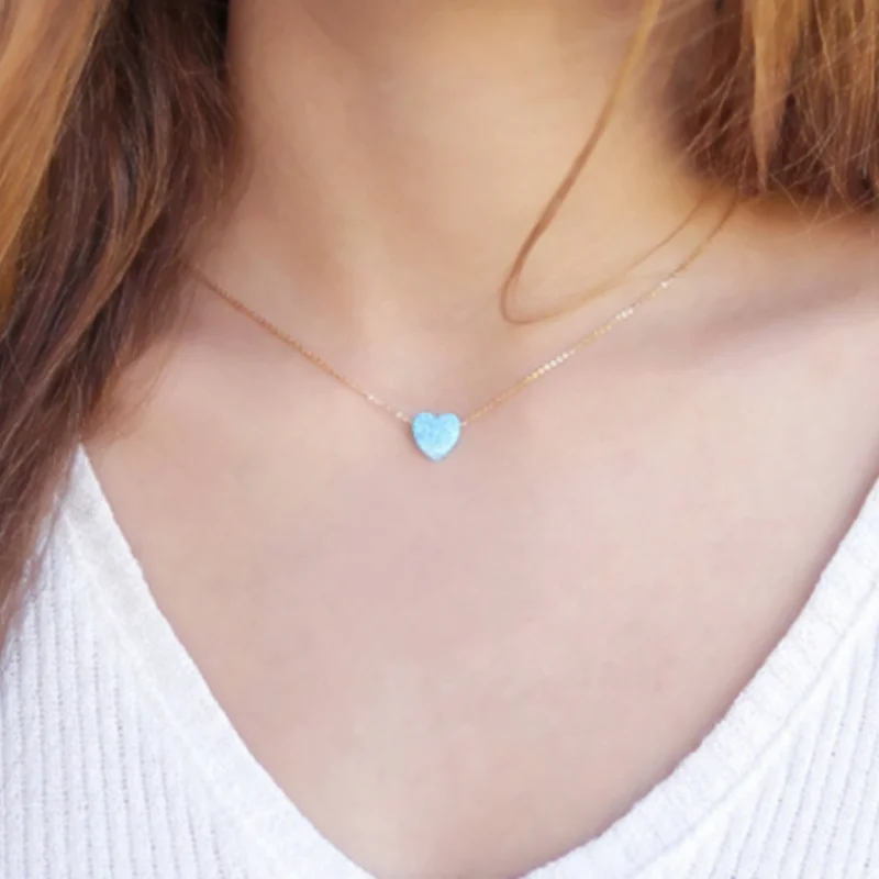 

New Opal Love Necklace Lady Necklace Necklace Pendant Gift for Her Wholesale Necklaces for Women
