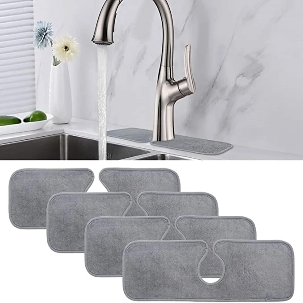 

Kitchen Faucet Absorbent Mat Sink Splash Guard Microfiber Faucet Splash Catcher Water Drying Pads For Kitchen Bathroom and RV